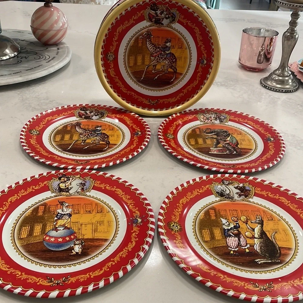 COPY - Vintage Circus tin plates by Restoration Hardware